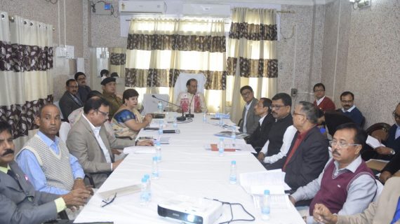 Assam Governor Prof. Jagdish Mukhi in a review meeting at the Circuit House at Nalbari on Thursday
