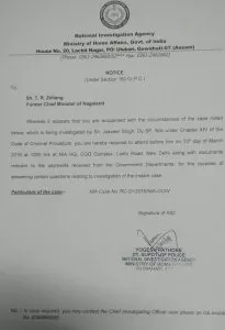 NIA summon notice