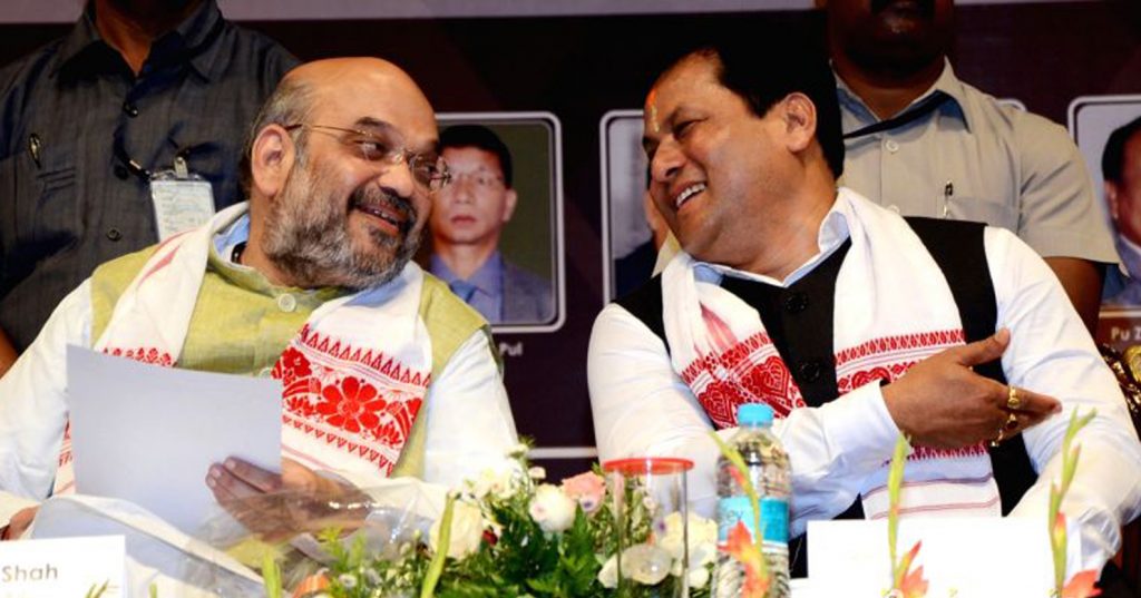 assam-chief-minister-sarbananda-sonowal-with-bjp president amit shah