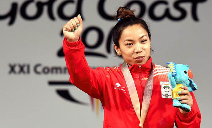 CWG 2018 - Chanu Saikhom wins gold in 48kg weightlifting