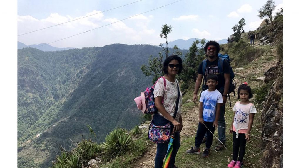 Angarag papon with wife and children