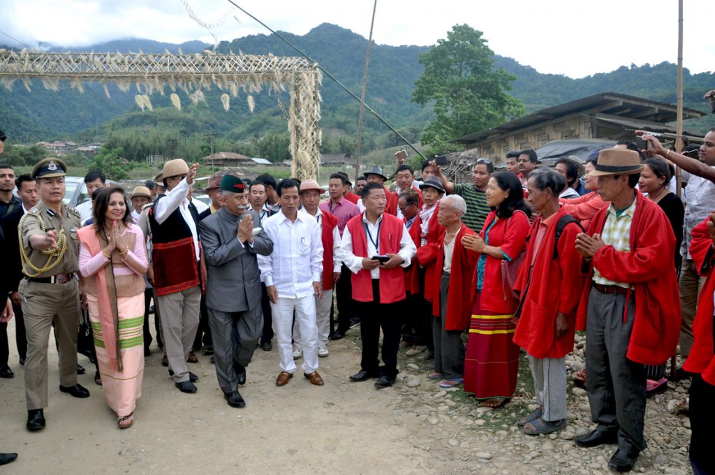 Arunachal Governor welcomed at Siang district during his visit