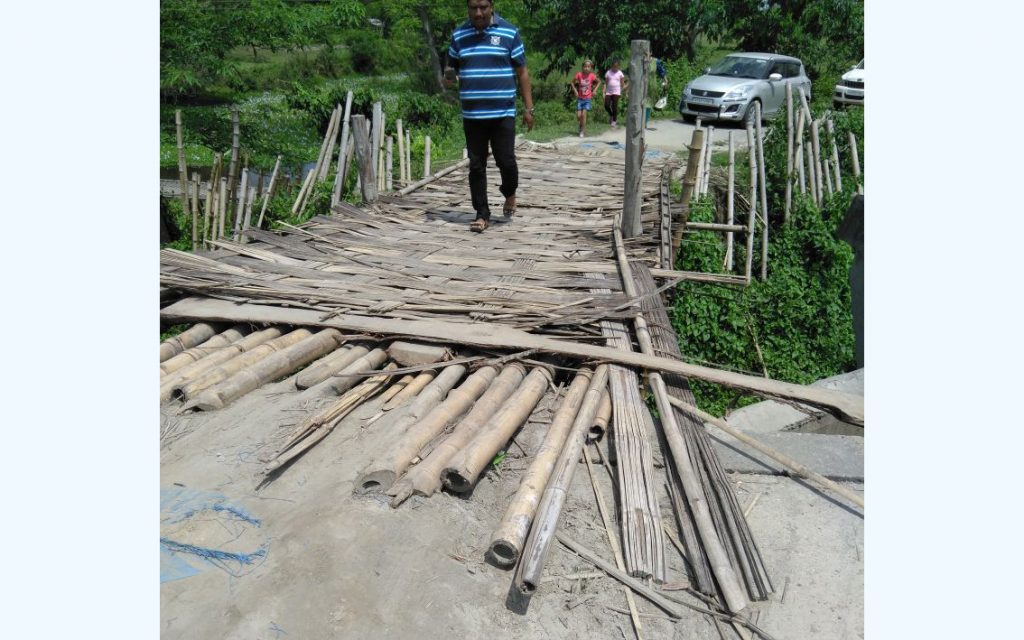 Majuli bamboo bridge