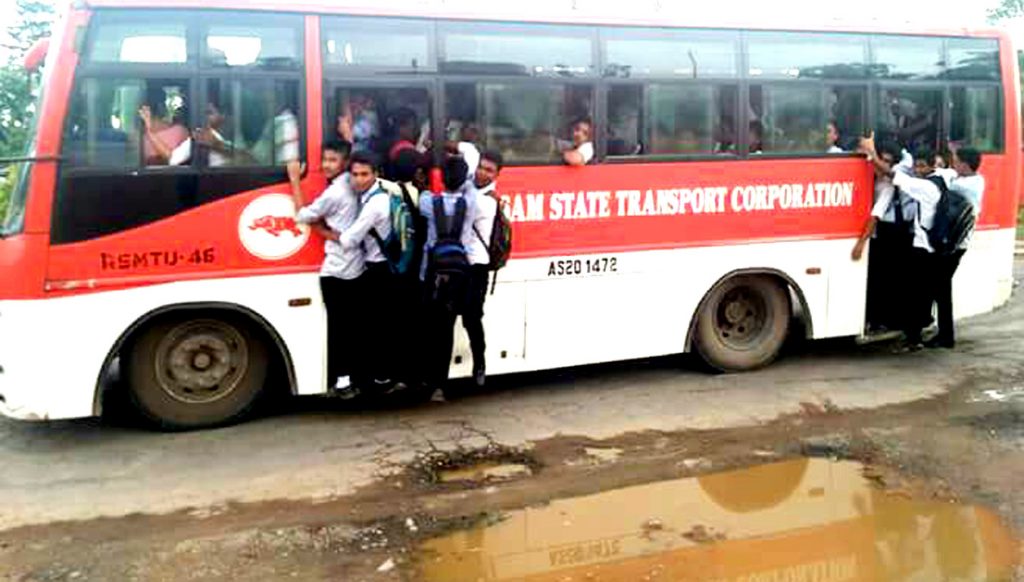 astc bus at dimou in assam