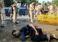 Police lathi charge during Pratibandhi Suraksha Sangstha protest their demand at Dispur Last Gate in Guwahati on 05-10-18. Pix BY UB Photos