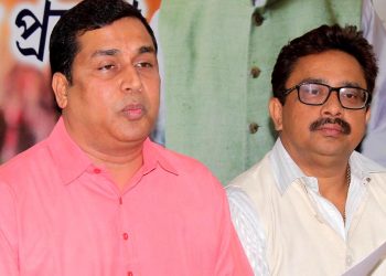 Jyanta Mallah Baruah Spoke person,Assam State BJP.addressing a Press Conference at BJP Office in Guwahati on 14-11-18. Pix BY UB Photos