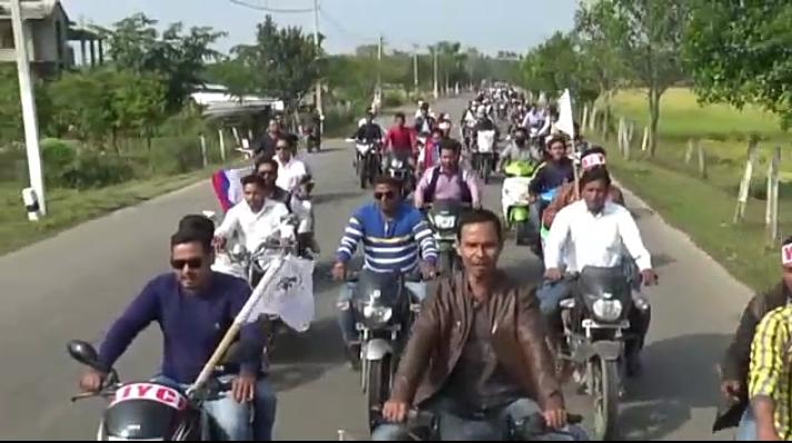 A scene of bike rally taken out at Jhanji