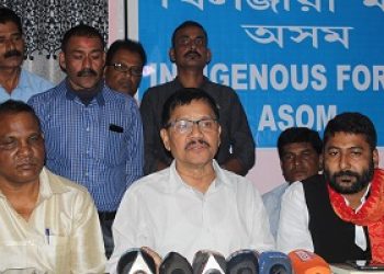 Pro talk ULFA general secretary and Convenor of Indigenous Forum, Asom Anup Chetia addressing a press conference