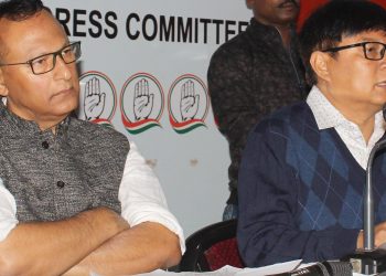 Debabrata Saikia Congress leader and Leader of Opposition in the Assam Legislative Assembly addressing press conference at Rajib Bhawan in Guwahati on 26-12-18. Pix BY UB Photos