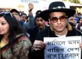 Zubeen Garg observing Sankalpa Day to protest against the Centres move of passing the contentious Citizenship (Amendment) Bill, 2016 on 17-01-19. The protest is initiated by the Kalaguru Artist Federation and would be staged by the Artists Federation of the state .pix by UB PHOTOS