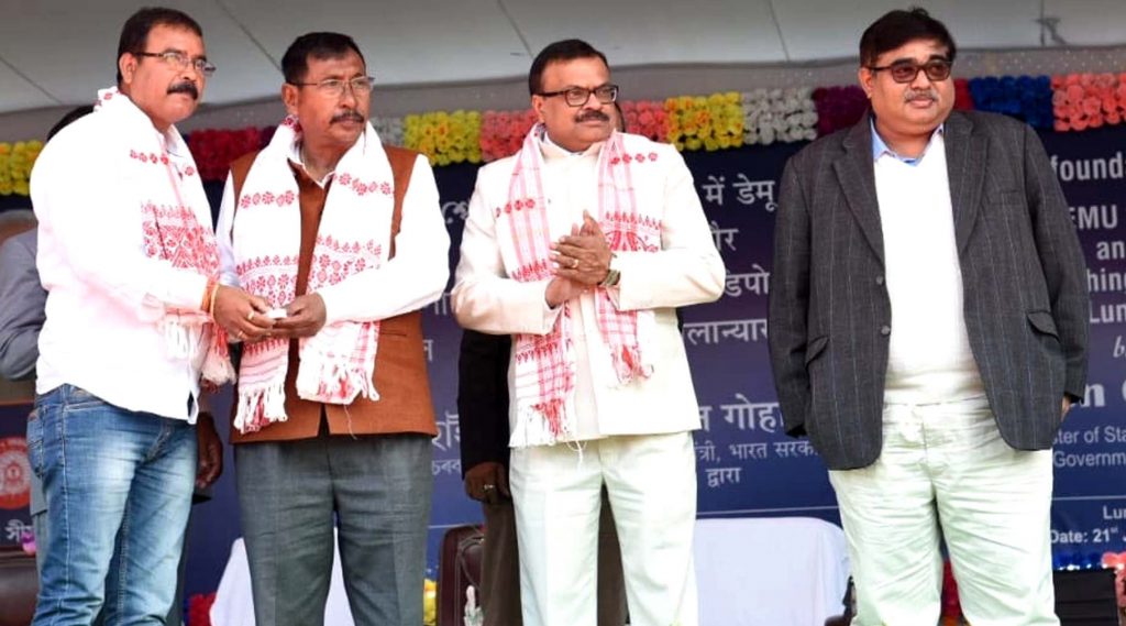 21-01-19 Lumding- Rajen Gohain laid foundation stone DEMU (1)