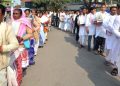 Over 860 martyrs of the Assam Agitation intact, the martyrs families of the State towards to DC (metro ) office to return the honour given to them by the present State Government protest against Citizenship (Amendment) Bill,2016 is passed in Guwahati on 30-01-19.Pix by UB Photos