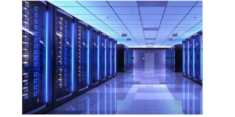 Server racks in server room data center