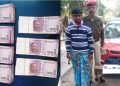 Seized FICN with the accused and the vehicle
