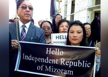 Protest held in Mizoram with placards signaling for an independent republic