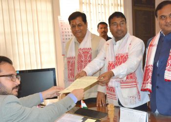 22-03-19 Dibrugarh- BJP Rameshwar Teli nomination filing (4)