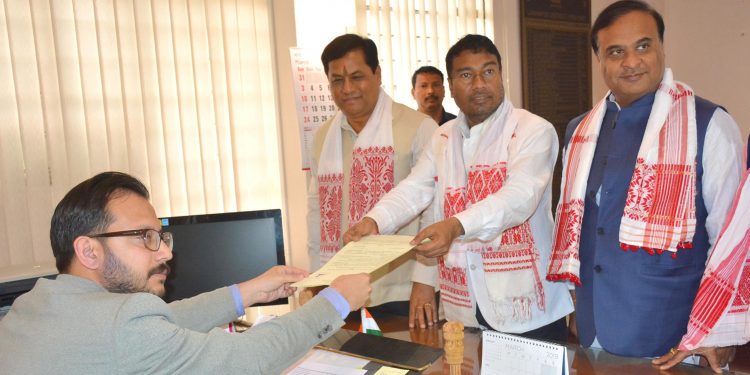 22-03-19 Dibrugarh- BJP Rameshwar Teli nomination filing (4)