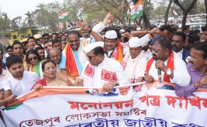 25-03-19 Tezpur-Congress candidate MGVK Bhanu submit files nomination (8)