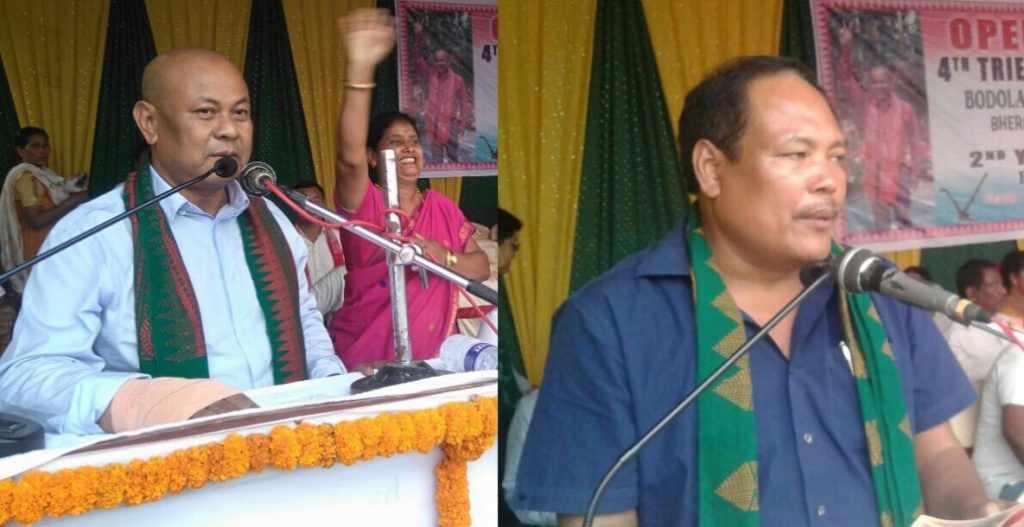 BTC-Chief-Hagrama-Mohilary-L-and-MP-Biswajit-Daimary-addressing-the-rally