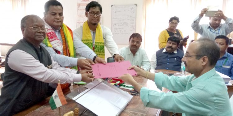 03-04-19 Kokrajhar- Congress candidate Sabda Ram Rabha nomination file (2) (1)