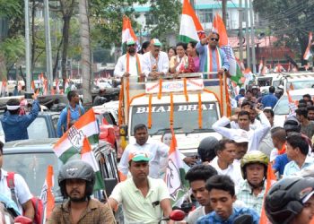 21-04-19 Guwahati- congress road show (15)'I will be won surelly': Guwahati loksabha constituency congress candidate Bobbeeta Sarma