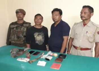 অসম-নগালেণ্ড সীমান্তৱৰ্তী হালোৱাটিঙত অস্ত্ৰ-শস্ত্ৰসহ দুজন নাগা যুৱক আটক