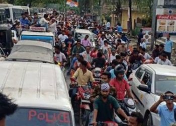 Congress took out huge poll byke rally in Assam's Darrang