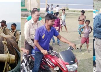 ম’হ গাড়ী, মটৰ চাইকেলত উঠি দুৰ্গম চৰ অঞ্চল পৰিদৰ্শন নিৰ্বাচনী বিষয়াৰ