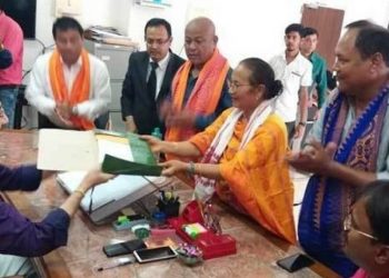 কোকৰাঝাৰ সমষ্টিৰ বি পি এফ প্ৰাৰ্থী মন্ত্ৰী প্ৰমীলা ৰাণী ব্ৰহ্মৰ মনোনয়ন দাখিল