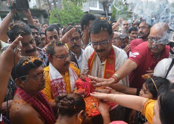 02-05-19 Guwahati- Devotees rally with recover Ugratara relic back in temple, 'Thieves' sent to city police custody