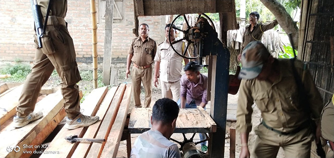 Smuggled timber, mill seized at Nagaon's Samaguri in Assam