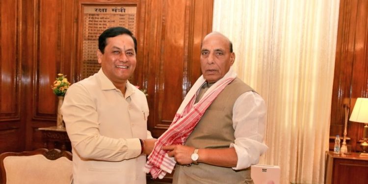 Sonowal Meet Defence minister Rajnath Sing