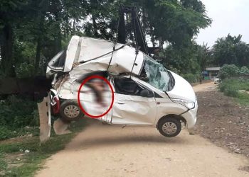 অসম আৰক্ষীৰ কাণ্ড : ক্ৰেণেৰে দাঙি নিলে দুৰ্ঘটনাত নিহত মহিলাৰ মৃতদেহ