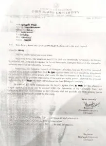 Letter from Registrar