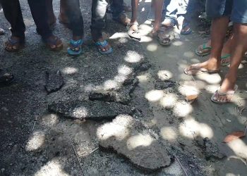 মাজুলীত নিৰ্মাণৰত অৱস্থাতে চকলা-চকলৈ এৰালে পকী পথ