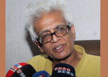 Tej Hazarika addressing media