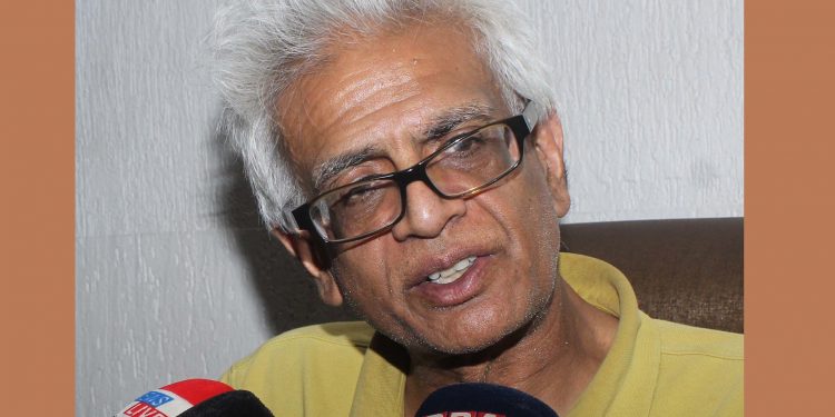 Tej Hazarika addressing media
