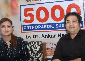 Dr. Ankur Hazarika, orthopedic surgeon GNRC Hospital Addressing press conference at Guwahati on 17-08-19. Pix BY UB photos