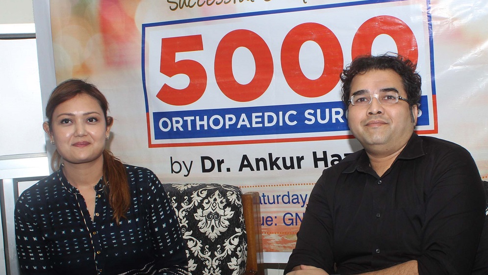 Dr. Ankur Hazarika, orthopedic surgeon GNRC Hospital Addressing press conference at Guwahati on 17-08-19. Pix BY UB photos