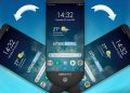 Samsung swivel phone with three rotating fan-like screens