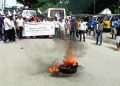 Protest rally by Margherita AJYCP demanding arrest of Bangladeshi monk in Buddhist monastery