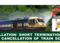 NFR cancels and short terminates trains due to sinkage of track