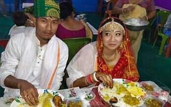 Assam footbal player Holicharan Narzary weds Geetanjali