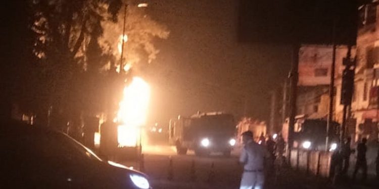 Massive fire breaks out at Jorhat Baruah Chariali on Diwali