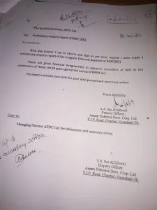 Enquiry Report of Fishery Dept asking action