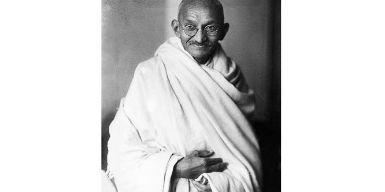 Rare studio photograph of Mahatma Gandhi taken in London England UK at the request of Lord Irwin 1931