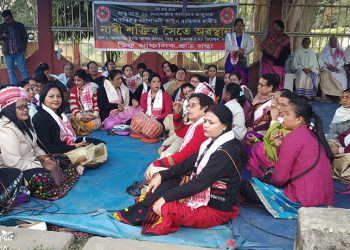 women protest CAA in Diphu