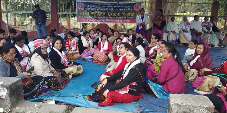 women protest CAA in Diphu