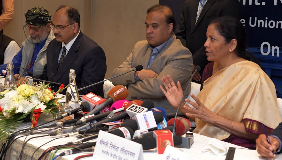 Union Finance Minister Sitharaman addresses Press Conference on Union Budget 2020-21 in Guwahati