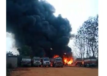 Parking lot fire
